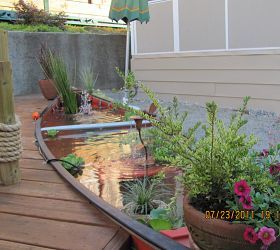 Enjoy this interesting Canoe Pond. Oxymoron?  watch out Pete!  possession is 9/10th of the law :)  LOL Canoe Pond, Pond Water Features, Dry Creek, A Pond, Fish Pond, Cool Ideas, Clipboard, Shade Garden, Water Garden