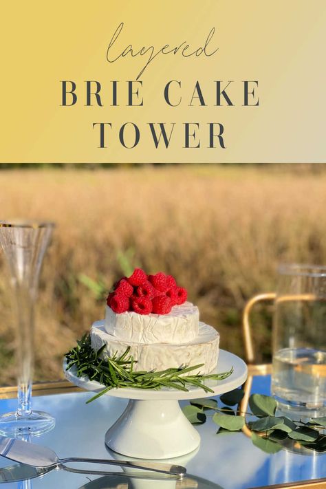 Brie Cheese Cake Tower Brie Cake, Cheese Tower, Cheese Wedding Cake, Wheel Cake, Cheese Wheel, Cake Tower, Easy To Make Appetizers, Wedding Cake Alternatives, Kinds Of Cheese