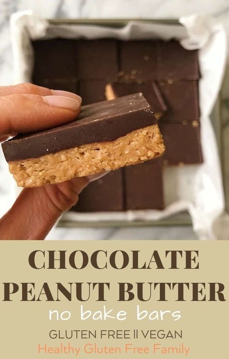 Peanut Butter No Bake Bars, Chocolate Peanut Butter No Bake, Healthy Vegan Dessert, Cookies Sans Gluten, Cheesecake Vegan, Vegan Gluten Free Desserts, Patisserie Sans Gluten, Dessert Sans Gluten, Peanut Butter No Bake