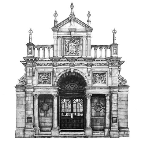 Design Is In The Details: My Photorealistic Drawings Of Famous European Buildings | Bored Panda Minty Sainsbury, Sketchbook Architecture, Photorealistic Drawings, Perspective Architecture, Texture Architecture, Collage Architecture, Architecture Design Presentation, Water Architecture, Architecture Drawing Presentation