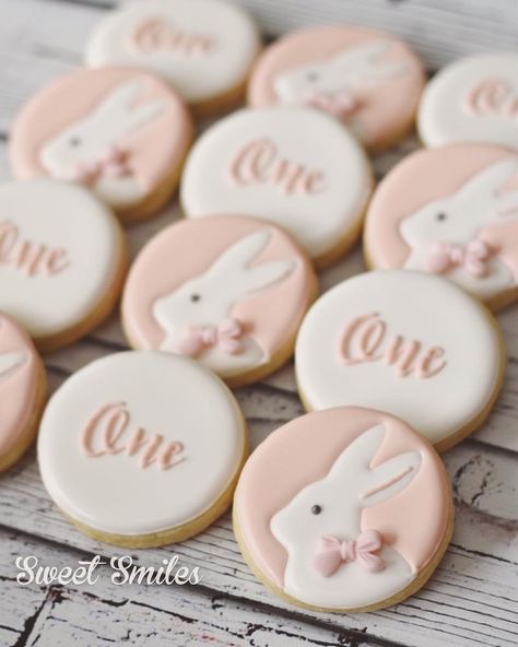 Some Bunny is One Bunny Birthday Theme, First Birthday Cookies, Bunny Birthday Party, First Birthday Girl, Bunny Baby Shower, Bunny Party, Bunny Birthday, First Birthday Themes