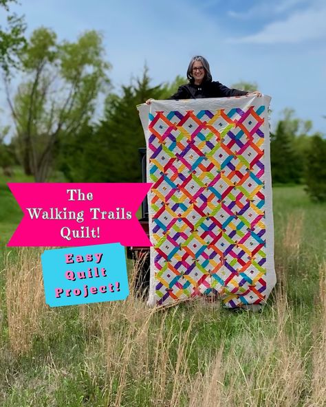 I seriously need to make another quilt with this pattern! My mind is exploding with ideas! 😍 #walkingtrailsquilt #walkingtrailsquiltblock #walkingtrailsquilttutorial 💡 🤩The Walking Trails Quilt, Fast & Easy Quilt, Strip Piecing, Great for Jelly Rolls & Scrappy Strips https://youtu.be/kfHBG43cYU0 #strippiecing #quilt #quilts #quilting #quilter #quiltersofinstagram Walking Trails Quilt Pattern, Walking Trails Quilt Block, Strip Piecing, Walking Trail, Easy Quilt, Jelly Rolls, Quilt Block Pattern, Diy Quilt, Walking Trails