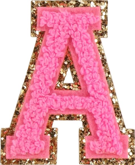 Letter Patches, Varsity Letter, Stoney Clover Lane, Stoney Clover, Letter A, Pouch Bag, Pink And Gold, Glitter, Pink