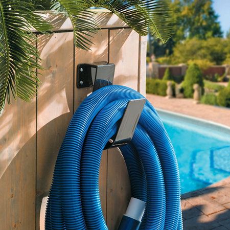 Jumbo Pool Hose Hanger - I could use this jumbo hanger to store the vacuum hose for the wet-vac   $14.99 Pool Vacuum Hose Storage Ideas, Pool Organization, Pool House Shed, Yard Oasis, Pool Shed, Pool Storage, Hose Hanger, Pool Stuff, Pool Hacks