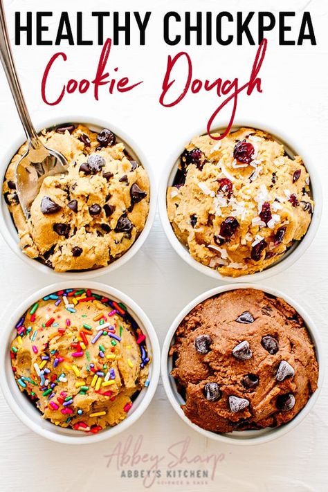 Chickpea Protein Cookie Dough, Chickpea Cookie Dough No Peanut Butter, Vegan Chickpea Cookie Dough, Chickpea Deserts, Chickpea Recipes For Kids, Chickpea Dessert Recipes Healthy, Chickpea Dough, Chickpea Baking, Chickpea Snack Recipes