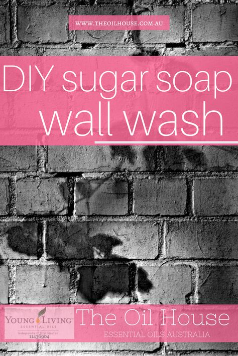 The Oil House | DIY Sugar Soap | Wall wash recipe | Make an easy wall wash for interior walls or exterior walls with the added boost of essential oils. Your walls will be clean and fresh, and smell amazing with this sugar soap recipe. Aesthetic Wheel, Diy Linen Spray, Smell Clean, How To Clean Brick, Sugar Soap, Thieves Essential Oil, Washing Soap, Liquid Castile Soap, Washing Walls