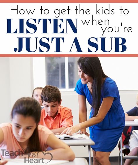 Substitutes, I don’t have to tell you that you have a unique and challenging job, especially when it comes to classroom management. I reader recently emailed with a great question: “How do I get st… Substitute Teacher Resources, Substitute Teacher Tips, Substitute Teacher Activities, Subbing Ideas, School Diy Ideas, Guest Teacher, Teaching Character, Substitute Teaching, Teacher Activities