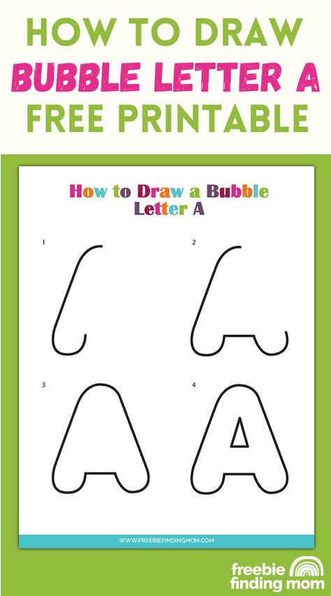 This is a tutorial for how to draw bubble letter A. How To Draw Bubble Letters, Letter Fonts Alphabet, A Bubble Letter, Activities For One Year Olds, Bubble Letters Alphabet, Bubble Alphabet, Dollar Diy, Letter Fonts, Bubble Drawing