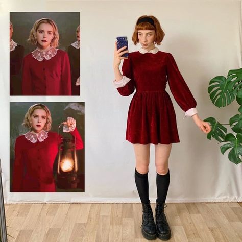 Sabrina Spellman Outfit, Liberty Mai, Aesthetic Halloween Costumes, Sabrina Spellman Style, 90’s Outfits, Dark Academia Fashion, Sabrina Spellman, Outfits Dress, Outfit 90s