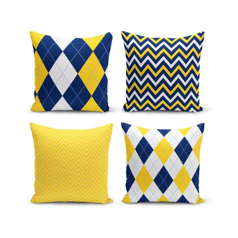 Yellow Blue Pillow Covers, Geometric Pattern Pillow Case, Living Room Decorative Pillow Cover, Zig Zag Cushion Cover, Yellow Throw Pillow by Homeezone on Etsy Yellow Throw Pillow, Yellow Pillow Covers, Living Room Decor Pillows, Yellow Throw Pillows, Blue Pillow Covers, Yellow Pillows, Blue Pillow, Pillowcase Pattern, Waiting Area