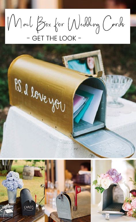 Mailbox Card Box Wedding, Wedding Card Mailbox, Wedding Reception Snacks, Wedding Mailbox, Wedding Post Box, Vintage Mailbox, Diy Mailbox, Post Boxes, Mailbox Decor