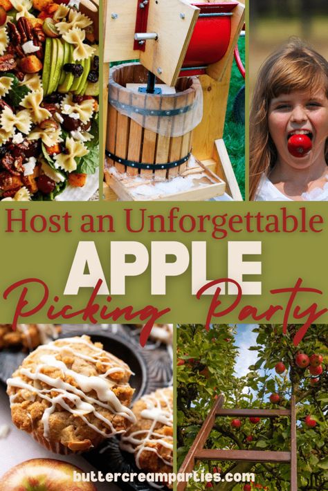 Host the best apple picking party this year with fun apple themed games, fall apple recipes, and apple party decorations! Rather then spend all your money at the local fall festival, just pick the apples there and save the money on games and food to have all your friends and family over for an apple picking party. Fun family style apple games and how to decorate for the apple picking party also at buttercreamparties.com! Apple Party Decorations, Apple Picking Party, Apple Games, Apple Party, Fall Apple Recipes, Apples To Apples Game, Fall Cookies, Unique Fall, Thanksgiving Appetizers