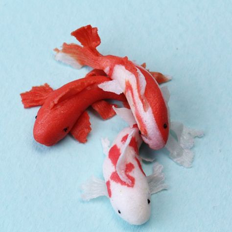 Make Butterfly Koi from Polymer Clay Polymer Clay Fairy Garden, Clay Fairy Garden, Butterfly Koi, Diy Polymer Clay, Fairy Garden Ideas, Clay Fish, Clay Fairy, Polymer Clay Fairy, Fimo Polymer Clay