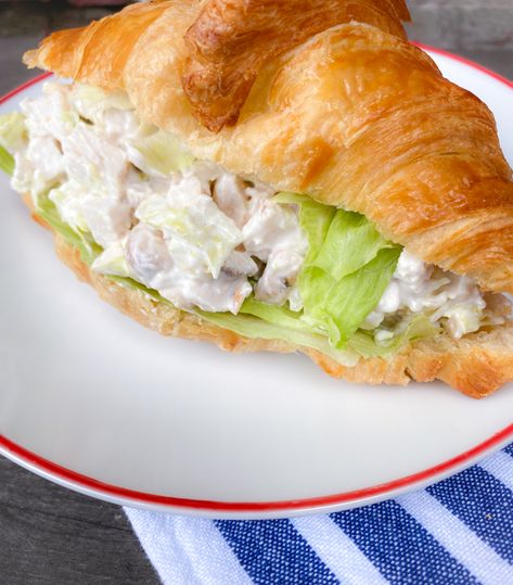 Cashew Chicken Salad Sandwich | eat. live. travel. write. Cashew Chicken Salad Sandwich, Quick And Easy Chicken Salad, Cashew Chicken Salad, Easy Chicken Salad Sandwich, Chicken Cashew, Making Sandwiches, Chicken Crescent Rolls, Quick Sandwiches, Easy Chicken Salad