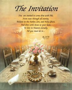 Marriage Supper Of The Lamb, Come Dine With Me, Christian Fall, Jesus Is Risen, Heaven Quotes, Prophetic Art, The Invitation, Christian Encouragement, Holy Ghost