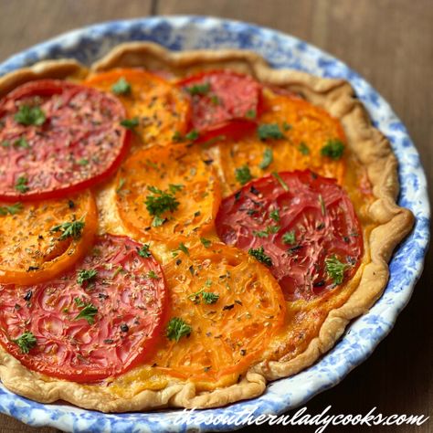 Southern Tomato Pie, Pizza Pies, The Southern Lady Cooks, Southern Lady Cooks, Pimiento Cheese, Vegetable Pie, Rustic Recipes, Breakfast Bread Recipes, Cheese Tomato