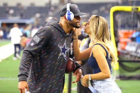 Dak Prescott's Girlfriend's Gameday Outfit Went Viral Yesterday Dallas Cowboys Gameday Outfit, Dak Prescott Girlfriend, Miss Florida, Southern Methodist University, With Girlfriend, Nfc East, Dak Prescott, Mississippi State, Vacation Photos