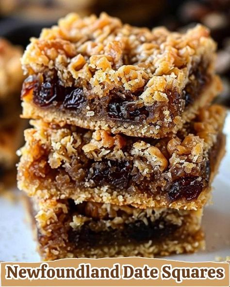 RecipesEpic Family | Newfoundland Date Squares | Facebook Newfoundland Date Squares, Canadian Treats, Date Squares Recipe, Date Filling, Canadian Recipes, Newfoundland Recipes, Pitted Dates, Date Squares, Facebook Recipes