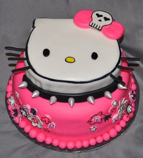 Hello Kitty Cake by christylacy, via Flickr Emo Cake, Image Girly, Hello Kitty Birthday Cake, Kitty Cake, Cat Birthday Party, Hello Kitty Cake, Hello Kitty Birthday, Hello Kitty Art, Cat Cake