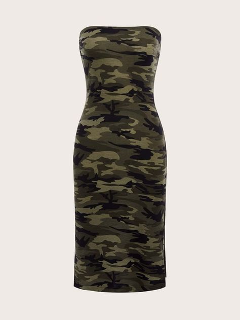 Shein Clothes, Hat Jewelry, Lace Cami Top, Wedding Prep, Lace Cami, Tube Dress, Camo Print, Cami Top, Women Dresses