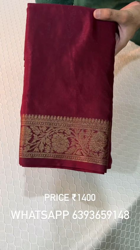 Traditional Mysore Crepe Silk Saree in Embossed Floral Weave Antique Zari Pallu and Blouse Price ₹1400 Free Shipping To order kindly DM or WhatsApp us at 6393659148 #mysoresilk #silksarees #jacquard #mysoresilksaree #maroonsaree #zariworksaree #handloom Mysore Silk Sarees, Dupion Silk Saree, Maroon Saree, Kora Silk Sarees, New Saree Designs, Crepe Silk Sarees, Mysore Silk Saree, Silk Sarees With Price, Saree Draping