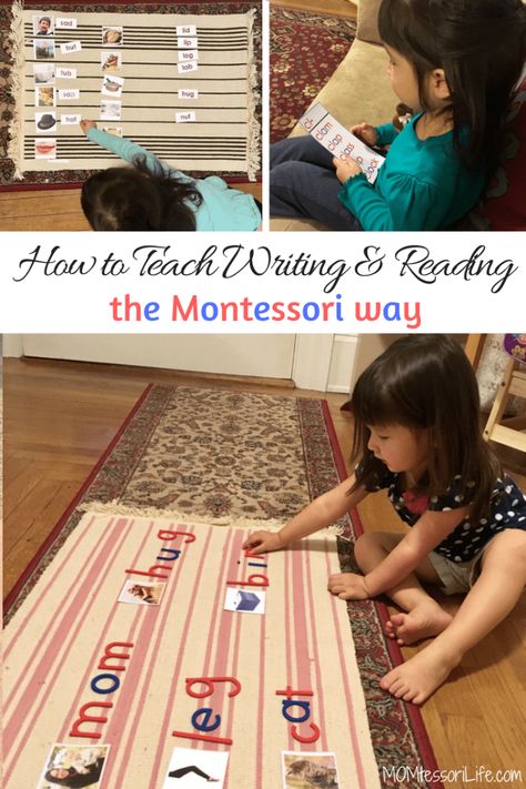 How To Teach Writing, Montessori Activities Preschool, Montessori Kindergarten, Teach Writing, Montessori Parenting, Montessori Elementary, Montessori Lessons, Preschool Reading, Montessori Homeschool