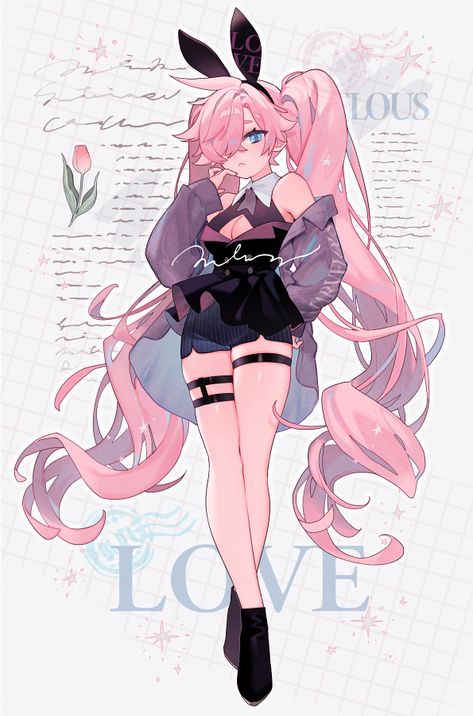 Pink Hair Reference, Pink Haired Character Design, Cute Character Poses, Pink Hair Girl Art, Pink Character Design, Cute Art Styles Anime, Pink Hair Drawing, Pink Hair Character, Pink Oc