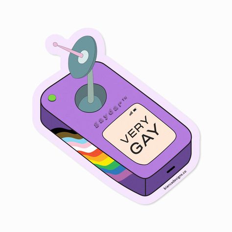 A modern take on a digital device to find other folks like us within the LGBTQ+ community. This gaydar ™ is on point ✨Made for fun & it’s inspired by my experience in trying to find love in the 2000s 🌈 2.85" W x 3" H Die cut vinyl This sticker was printed from my studio with Waterproof Vinyl Paper and is UV Proof, and weather resistant. You can put it on your car, water bottle, laptop, notebook or whatever you want! Bi Quotes, Lgbtq Stickers, Lgbt Sticker, Lgbtq Quotes, Lgbt Humor, Lgbtq Funny, Pop Dolls, Gay Humor, Pride Stickers