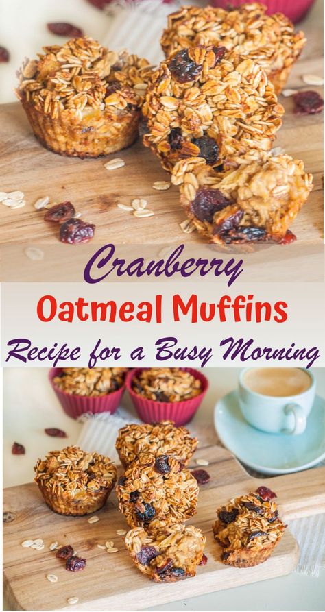 These Healthy Cranberry Oatmeal Muffins are a morning treat I feel good about. These Healthy Cranberry Oatmeal Muffins are nutritious and delicious breakfast option that will satisfy your sweet tooth without sugar! Best recipe for a busy morning or make-ahead breakfast. Dried Cranberry Muffins, Cranberry Oatmeal Muffins, Oatmeal Muffins Healthy, Cranberry Oatmeal, Oatmeal Muffin Recipes, Healthy Kid Friendly Meals, Muffins Breakfast, Muffins Healthy, Baked Oatmeal Cups