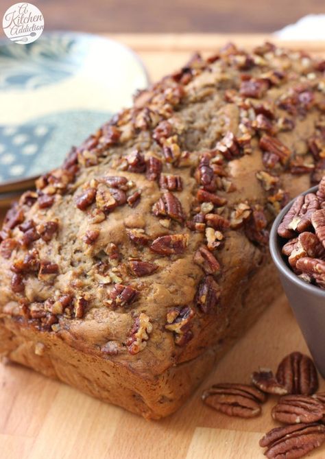 Maple Banana Bread, Pecan Flour, Banana Pecan Bread Recipe, Pecan Banana Bread, Pecan Bread Recipe, Banana Pecan Bread, Pecan Bread, Banana Nut Bread Recipe, Nut Bread Recipe