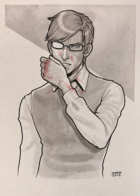 Inktober Day 26 → Dark Well that escalated quickly ಠ_ಠ @the-pace-who-said-i-khant​, I hope you have room in your heart for a slightly disturbed Ignis. To everyone else, we’re nearing the end of... Man Hunched Over Pose, Noses Reference Drawing, Mouth Reference Drawing, Nose Reference, Mouth Reference, Ignis Scientia, Well That Escalated Quickly, Escalated Quickly, Mouth Drawing