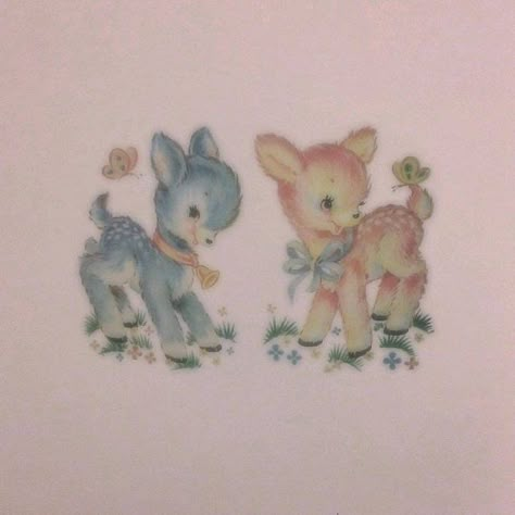 Deer Drawing, Image Transfers, Waterslide Decals, Baby Deer, Creepy Cute, Carlisle, Vintage Images, Pretty Art, Wall Collage