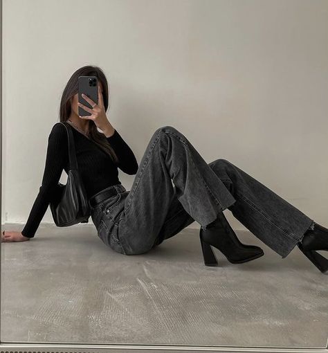 Black Boots Outfit, Boots Outfit Ankle, Heels Outfits, Populaire Outfits, Autumn Outfits, Mode Ootd, Elegantes Outfit, 가을 패션, Mode Streetwear