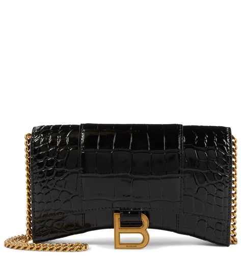 Bottega Veneta Chain Pouch, Black Balenciaga, Wallet On Chain, Monogrammed Leather, Mini Crossbody Bag, Wallet Chain, Wallet Bag, Leather Chain, Designer Brands