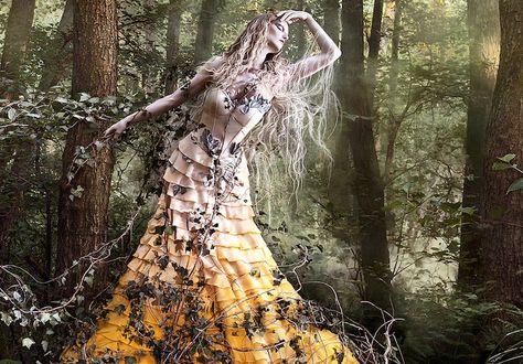 Kirsty Mitchell's Intricately Adorned Goddesses of Wonderland - My Modern Metropolis Kirsty Mitchell Wonderland, Kirsty Mitchell, Orange Fairy, Once Upon A Dream, Dreamy Photography, Fairytale Photography, Fantasy Forest, Clockwork Orange, Fantasy Photography