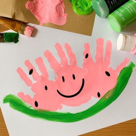 Summer Toddler Crafts, Easy Diy Flowers, Preschool Painting, Summer Preschool Crafts, Spring Crafts Preschool, Watermelon Crafts, August Crafts, Kraf Kertas, Baby Art Projects