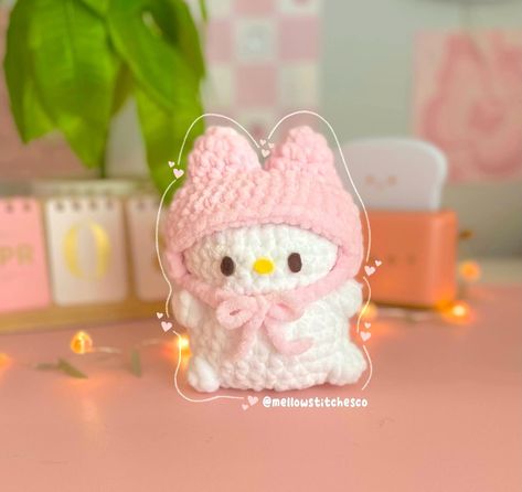 no sew my melody 🫶🏼🩷 this was a pattern test for @_stitched_creations !! i had the honor of testing for her again, and her patterns do not disappoint!! she is a perfect make for markets and they sell really well!! go grab yourself a copy 💕 🏷️ #crochetsanrio #mymelody #cutecrochet #crochet #crochetwithme #marketmakes #crochetmarket My Melody Crochet, Crochet Stuff, No Sew, My Melody, A Pattern, Cute Crochet, Crochet Projects, Sewing Patterns, Crochet Patterns