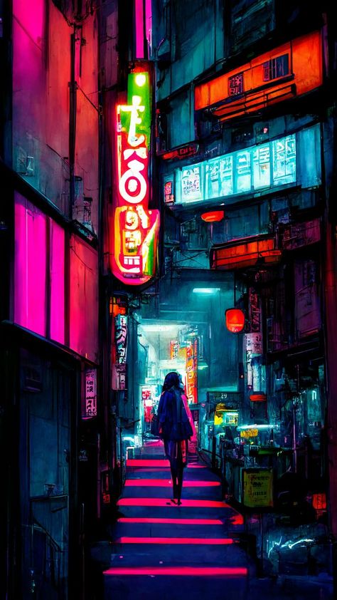 Tokyo Aesthetic, Neon Noir, Neo Tokyo, Tokyo Art, Tokyo Night, New Retro Wave, Cyberpunk Aesthetic, Cyberpunk City, Arte Cyberpunk