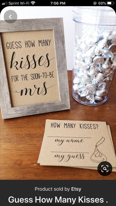 Kisses For The Mrs, Winter Bridal Shower Decorations, Kisses Bridal Shower Game, Game Bachelorette Party, Shower Games Wedding, Games Wedding, Bridal Shower Inspo, Fun Bridal Shower Games, Winter Bridal Showers