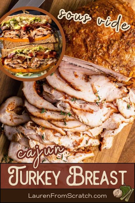 Cajun Turkey Breast Recipe, Sous Vide Turkey Breast, Cajun Turkey Breast, Sous Vide Turkey, Cajun Turkey, Slow Cooker Turkey Breast, Homemade Dinner Recipes, Main Course Dishes, Turkey Breast Recipe