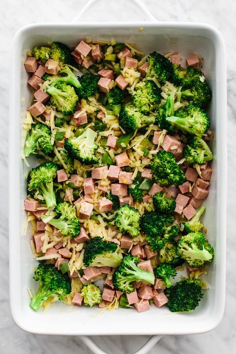 This ham and broccoli breakfast casserole recipe is a delicious spring combination to meal prep and enjoy for breakfast! Ham And Bacon Breakfast Casserole, Breakfast Casserole Broccoli, Ham And Broccoli Breakfast Casserole, Ham Casserole With Broccoli And Rice, Broccoli Breakfast Casserole, Broccoli And Ham Casserole, Ham Broccoli Casserole, Ham And Broccoli Egg Bake, Keto Ham Broccoli Casserole