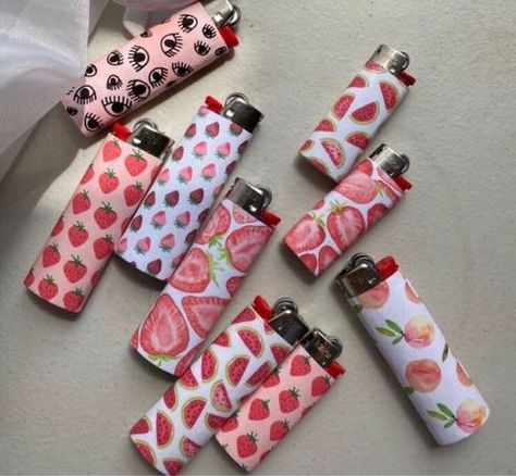 Strawberry Lighter, Girly Lighters, Lighters Aesthetic, Cute Lighters, Pretty Lighters, Strawberry Witch, University Dorm, Manic Pixie, Cool Lighters