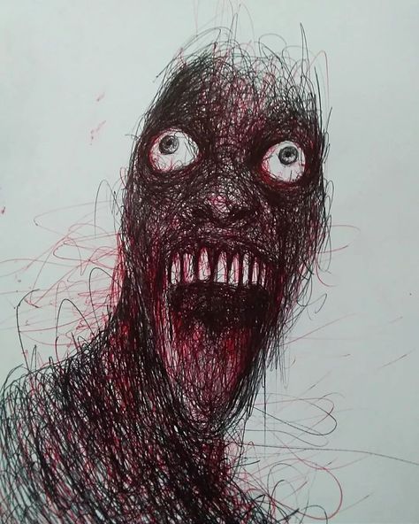 Creepy Sketches, Scary Drawings, Horror Drawing, Weird Drawings, Creepy Drawings, Arte Punk, Drawing Color, Pen On Paper, Creature Drawings