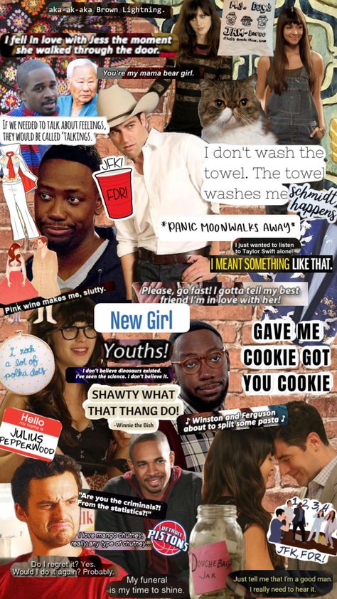 #newgirl New Girl Wallpaper, New Girl Aesthetic, New Girl Memes, Nick And Jess, New Girl Quotes, Nick Miller, Film Posters Vintage, Bear Girl, Fav Movies