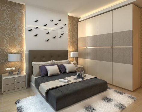 What’s a Safe Distance Between Bed and Wardrobe Poison Arrow via @FengShuiNexus Indian Bedroom Design, Wall Wardrobe Design, Bedroom Wardrobe Design, Bedroom Design Trends, Bedroom Teen, Bedroom Cupboard Designs, Wardrobe Interior Design, Minimalist Bedroom Design, Bedroom Closet Design