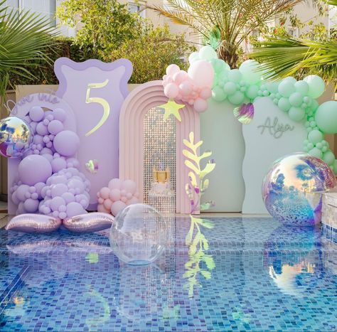 Under The Sea Mermaid Birthday Party, Mermaid Theme Birthday Party Decorations, Mermaid Birthday Backdrop, Ocean Invitation, Mermaid Backdrop, Underwater Birthday, Ocean Birthday Party, Mermaid Birthday Party Decorations, Princess Theme Birthday