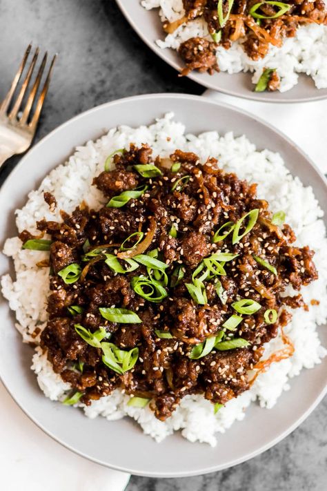 Vegan Bulgogi Recipe, Beyond Meat Recipes, Vegan Bulgogi, Korean Bbq Beef, Vegan Ground Beef, Bulgogi Recipe, Vegan Beef, Bulgogi Beef, Korean Beef