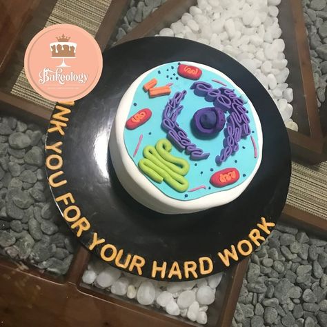 Animal Cell Cake, Cell Cake, Edible Cell, Teachers Day Cake, Science Cake, Science Cells, Teacher Cakes, Medical Theme, Biology Science