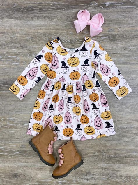 Halloween Memories, Halloween Dresses, Girls Halloween Outfits, Hello Kitty Dress, Halloween Clothes, Witch Girl, Witch Hats, Girls Casual Dresses, Girls Boutique Clothing