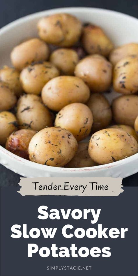 Crockpot Side Dishes, Potatoe Recipes, Slow Cooker Potatoes, Small Potatoes, Simply Stacie, Paleo Slow Cooker, Crock Pot Potatoes, Crockpot Ideas, Mini Potatoes